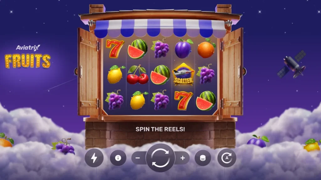 Aviatrix Fruits سلاٹ گیم کا ایک منظر